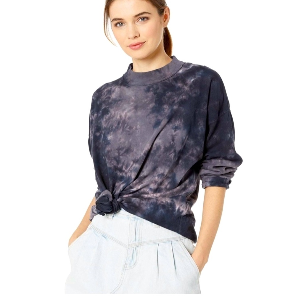 We The Free by Free People tie-dyed oversized tee Size XS Color Charcoal  Combo - Picture 3 of 8